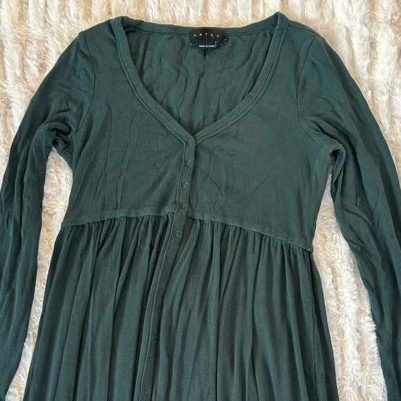 Hatch Softest Rib Nursing Dress in Colorado Pine Green - Picture 5 of 9